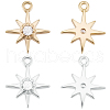 Beebeecraft 20Pcs 2 Colors Brass Clear Cubic Zirconia Charms FIND-BBC0002-16-1