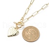 Alloy Heart Pendant Necklace with Brass Paperclip Chains for Woman NJEW-JN04081-5