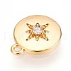 Brass Micro Pave Clear Cubic Zirconia Pendants KK-T075-01G-2
