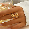 Multi-Layer Hollow Design Brass Micro Pave Cubic Zirconia Adjustable Finger Rings for Women ZN1702-3