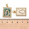 Brass Micro Pave Clear Cubic Zirconia Pendants KK-S048-03G-3
