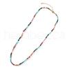 Bohemian Style Natural African Turquoise(Jasper) & Rhodonite & Red Aventurine & Aquamarine Faceted Round Beaded Necklaces for Women EF1114-5