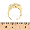 Heart Brass Micro Pave Cubic Zirconia Cuff Rings for Women RJEW-A069-08G-5