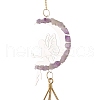 Moon & Fairy Iron AB Color Chandelier Decor Hanging Prism Ornaments HJEW-P012-05G-3