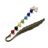 Butterfly Alloy Enamel Pendant Bookmark with Chakra Gemstone Bead AJEW-JK00253-02-4