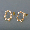 Simple Rectangle Brass Stud Earrings TV5260-1