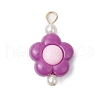 Two Tone Opaque Acrylic Beads with 304 Stainless Steel Flat Head Pins Pendants PALLOY-JF03483-01-3