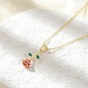 Brass Enamel Pendant Necklaces NJEW-S441-06G-3