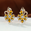 Brass Micro Pave Cubic Zirconia Hoop Earrings WG0C687-08-1