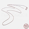925 Sterling Silver Box Chain Necklaces STER-F039-40cm-05RG-3