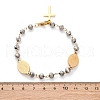 201 Stainless Steel & Electroplated Glass  Miraculous Medal Virgin Cross Charm Bracelets BJEW-B078-163G-3