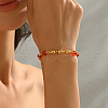 Classic Elegant Brass & Glass Oval Beads Link Bracelets for Women EL5843-2