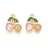 Brass Micro Pave Cubic Zirconia Charms KK-N262-110B-G-1