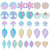 DICOSMETIC 32Pcs 16 Style Ion Plating(IP) 201 Stainless Steel Filigree Pendants STAS-DC0006-64-1