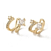 Brass Micro Pave Cubic Zirconia Cuff Earring EJEW-L271-09KCG-01-1