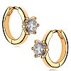 Brass Cubic Zirconia Hoop Earrings FS-WG6F7A1-14-1