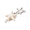 7Pcs 7 Styles Natural Howlite Starfish & Alloy Sea Animals Pendants PALLOY-JF03752-02-5