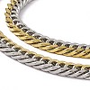 Two Tone Vacuum Plating 201 Stainless Steel Cuban Link Chain Necklace with 304 Stainless Steel Clasps for Men Women NJEW-M194-01B-GP-2