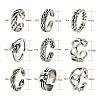 9Pcs 9 Style Alloy Cuff Finger Rings RJEW-LS0001-28AS-3