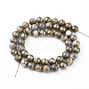 Natural Pyrite Beads Strands G-G839-01-8mm-3