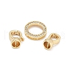 Brass Micro Pave Clear Cubic Zirconia Fold Over Clasps KK-U059-34G-2