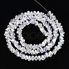 Electroplate Transparent Glass Beads Strands GLAA-N021-4mm-11-2