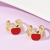 Brass Enamel Cuff Earrings EJEW-Q036-02A-G-4