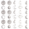  Elit 165pcs 10 Style Moon & Star Alloy Ring Pendants and Links Connector FIND-PH0006-44-1