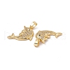 Brass Micro Pave Cubic Zirconia Pendant KK-E068-VC053-3