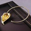 Brass Leaf Cuff Choker Necklaces for Women FS-WG47A02-01-2