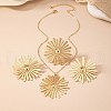 Sunflower Alloy Stud Earrings & Pendant Necklaces & Rings Sets for Women FS-WG2A20A-01-3