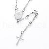 Non-Tarnish 304 Stainless Steel Rosary Bead Necklaces NJEW-D285-40P-2