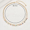 Colorful Brass & Glass Seed Beads Tassel Double Layered Necklaces for Beach Vacation PT2083-3