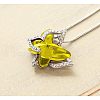 Butterfly Brass Pave Glass Birth Stone Pendant Necklaces FS-WG3BB0A-11-1