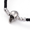 Skull Adjustable Brass Nylon Thread Braided Bracelets BJEW-JB04984-03-3