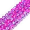 1 Strand Transparent Crackle Glass Round Beads Strands X-CCG-Q002-10mm-09-1