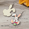 Cute Easter Bunny Rabbit Wooden Dangle Earrings IH8220-2-2