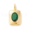 Brass Micro Pave Lime Green Cubic Zirconia Pendants ZIRC-P097-01G-1