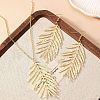 Leaf Alloy Pendant Necklaces & Dangle Earrings Sets FS-WG2602B-01-4
