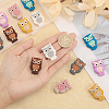 CHGCRAFT 14Pcs 7 Colors Owl Food Grade Eco-Friendly Silicone Focal Beads SIL-CA0003-09-3