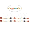 Handmade Brass Enamel Lip Link Chains CHC-M024-26G-01-2