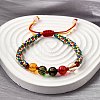 Glass Round Beads Braided Bead Bracelets BJEW-M110-01-1