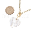 Natural Freshwater Shell Heart Pendant Necklaces NJEW-JN05152-3
