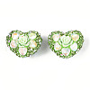 Heart Shape Polymer Clay Pave Rhinestone Beads RB-T018-03E-1