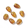 Golden Metal Enlaced Acrylic Beads X1-OACR-H019-09-1