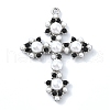 Rack Plating Alloy with ABS Imitation Pearl Pendants FIND-Z051-08P-1