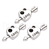 Valentine's Day Tibetan Style Alloy Pendant Rhinestone Settings TIBEP-S319-058AS-RS-2