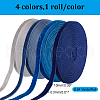 ARRICRAFT 4 Rolls 4 Colors Single Face Velvet Ribbons SRIB-AR0001-18-2