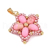 Handmade Glass Seed Beaded & Synthetic Dyed Imperial Jasper Beads Pendants PALLOY-MZ00751-03-4