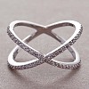 Simple Style Brass Cubic Zirconia Finger Rings FS-WG32029-02-1